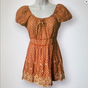 Orange Floral Women's Top